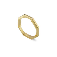 Gucci Link to Love Mirrored 18ct Yellow Gold Ring - Size P