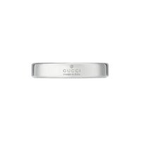 Gucci Interlocking G 4mm Diagonal Silver Ring Size O-P - Michael Jones Jeweller