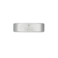 Gucci Interlocking G 6mm Diagonal Silver Ring Size P - Michael Jones Jeweller