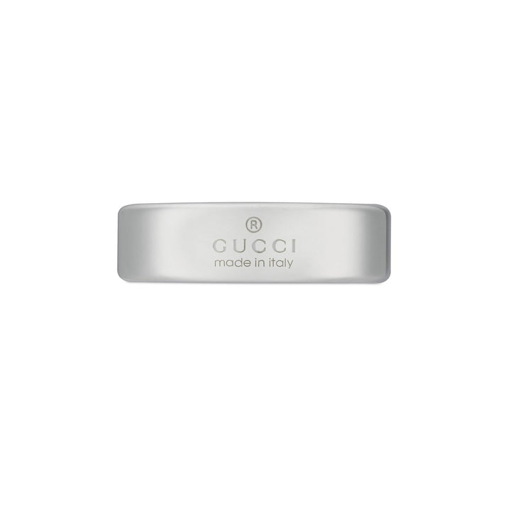 Gucci Interlocking G 6mm Diagonal Silver Ring Size R