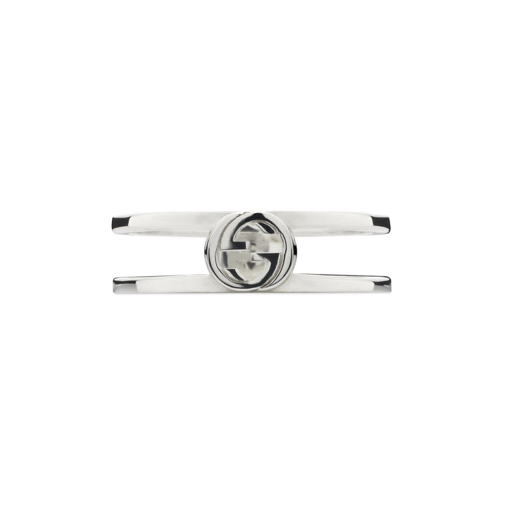 Gucci Interlocking Silver Ring Size Q - Michael Jones Jeweller