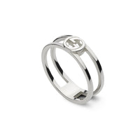 Gucci Interlocking Silver Ring Size Q - Michael Jones Jeweller