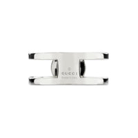 Gucci Interlocking Wide Silver Ring Size T-U