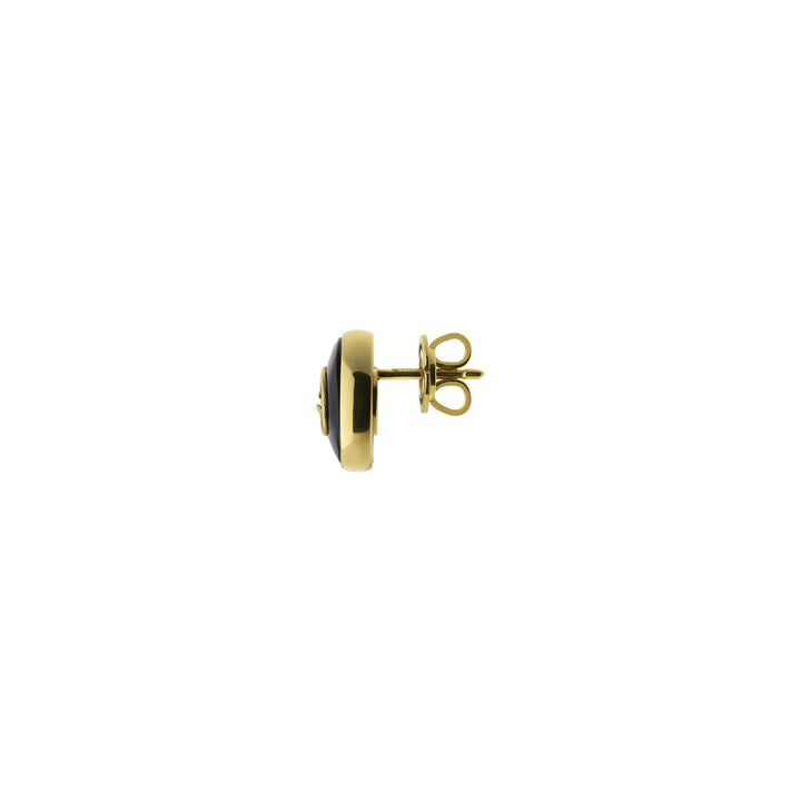 Gucci Interlocking G Onyx and Diamond 18ct Yellow Gold Stud Earrings - Michael Jones Jeweller