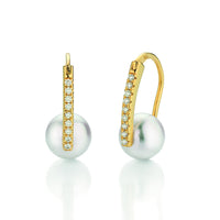 Yana Nesper Akoya Pearl and Diamond 18ct Yellow Gold Drop Earrings