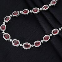 Ruby and Diamond 18ct White Gold Necklet