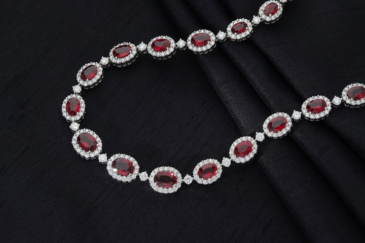 Ruby and Diamond 18ct White Gold Necklet