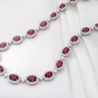 Ruby and Diamond 18ct White Gold Necklet