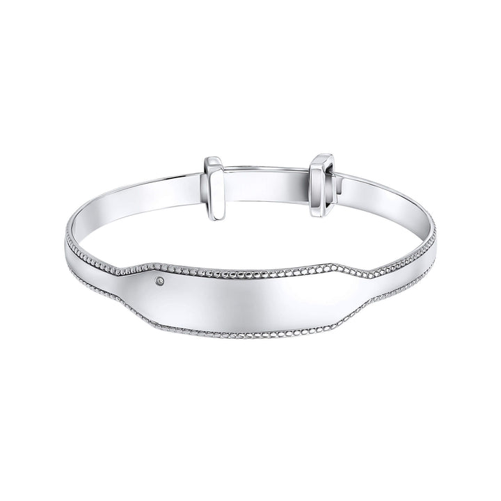 D for Diamond Child's Millegrain Edge Small Expanding Bangle - Michael Jones Jeweller