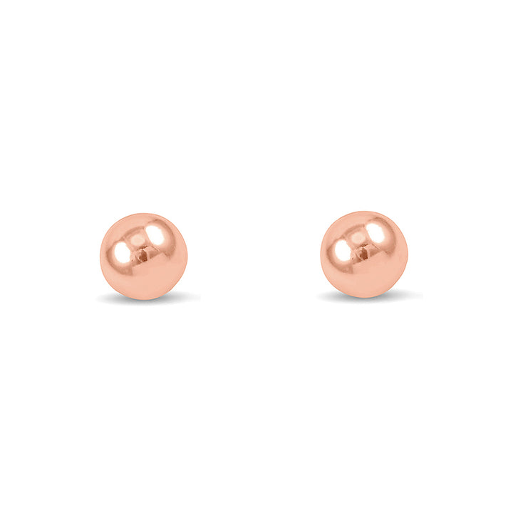 4mm 9ct Rose Gold Ball Stud Earrings - Michael Jones Jeweller