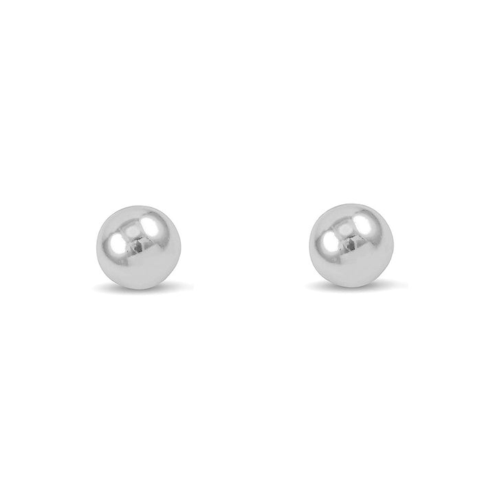 4mm 9ct White Gold Ball Stud Earrings - Michael Jones Jeweller