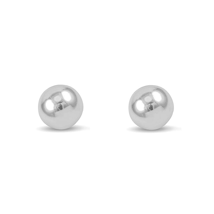 6mm 9ct White Gold Ball Stud Earrings - Michael Jones Jeweller