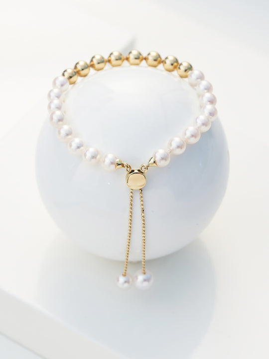 Yana Nesper Akoya Pearl 18ct Yellow Gold Bead Transformable Bracelet