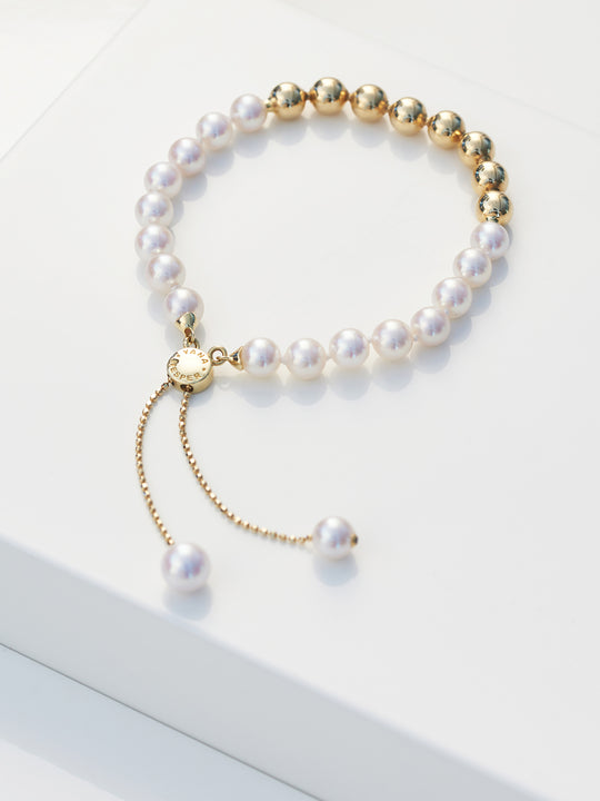 Yana Nesper Akoya Pearl 18ct Yellow Gold Bead Transformable Bracelet