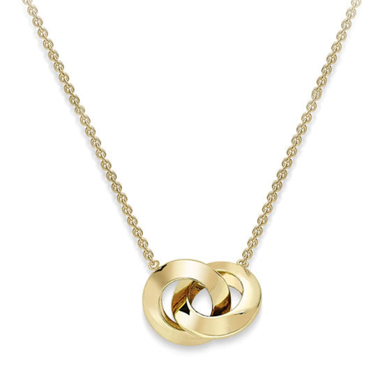 Interlocking Rings 9ct Yellow Gold Necklace - Michael Jones Jeweller