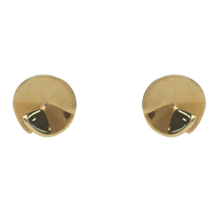 Split Circle 9ct Yellow Gold Stud Earrings