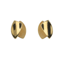 Brushed and Polished 9ct Yellow gold Stud Earrings - Michael Jones Jeweller