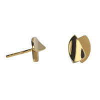 Brushed and Polished 9ct Yellow gold Stud Earrings