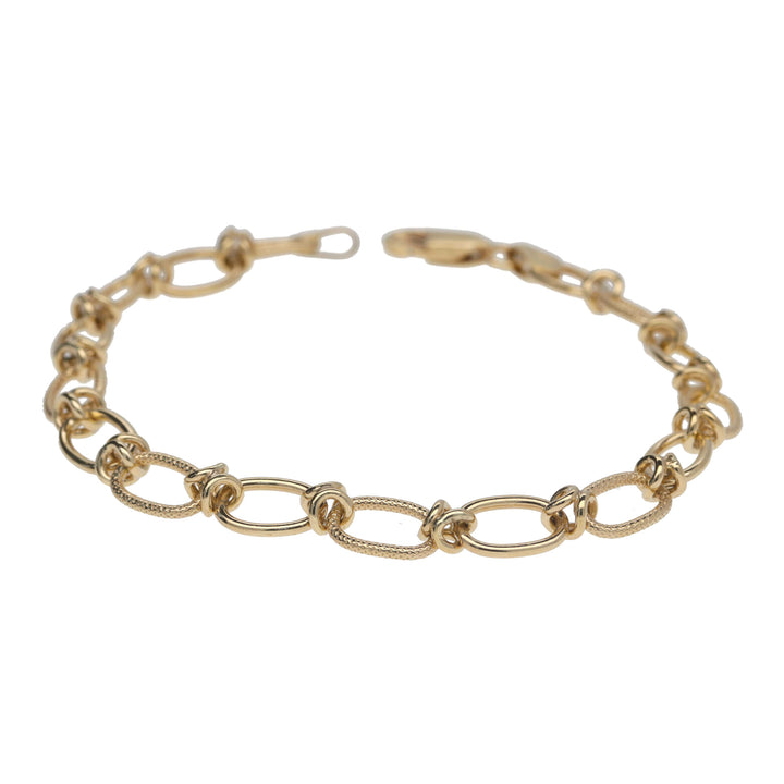 Open Oval Alternating Link 9ct Yellow Gold Bracelet - Michael Jones Jeweller