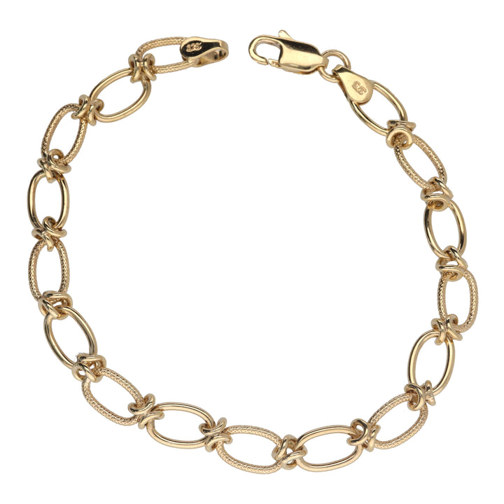 Open Oval Alternating Link 9ct Yellow Gold Bracelet - Michael Jones Jeweller