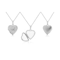 Engraved Heart Silver Locket