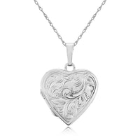 Engraved Heart Silver Locket