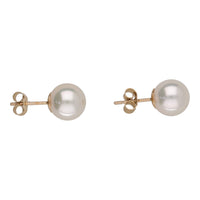 Cultured Pearl 9mm 9ct Yellow Gold Stud Earrings - Michael Jones Jeweller