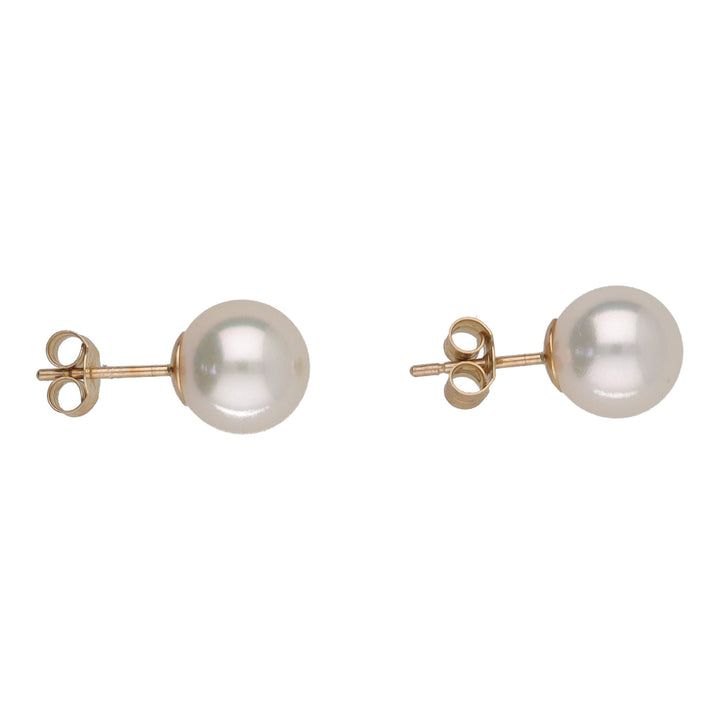 Cultured Pearl 9mm 9ct Yellow Gold Stud Earrings