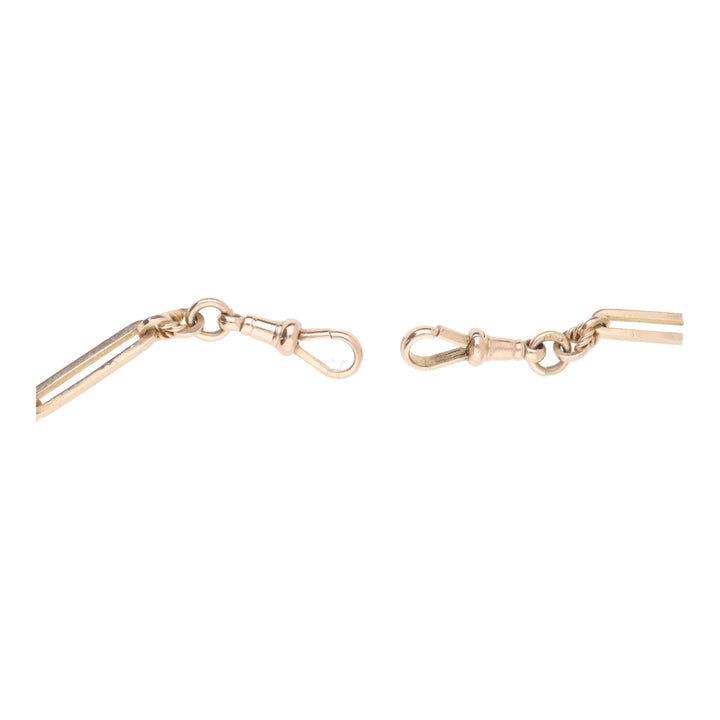 Pre-Owned 9ct Rose Gold Twisted Bar Link Albert Chain