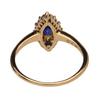 Pre-Owned Sapphire and Diamond Marquise Shape Yellow Gold Ring