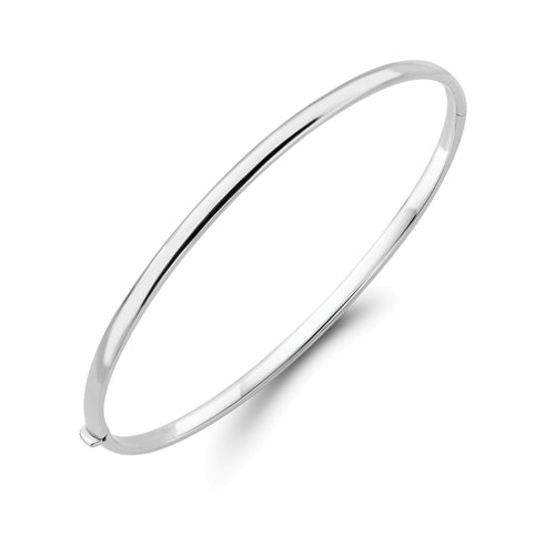 Oval 9ct White Gold Bangle