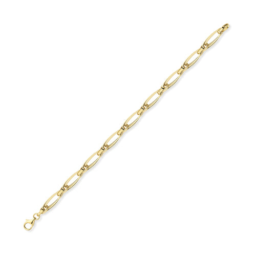 Double Link 9ct Yellow Gold Bracelet - Michael Jones Jeweller