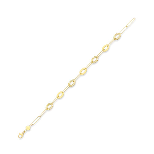 Oval Elements 9ct Yellow Gold Bracelet - Michael Jones Jeweller