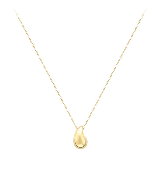 Domed Teardrop 9ct Yellow Gold Necklace - Michael Jones Jeweller