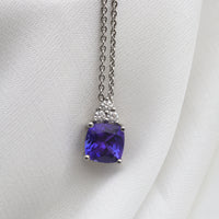 Tanzanite and Diamond 18ct White Gold Pendant