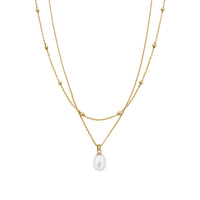 Clogau Nature's Wonder 9ct Solid Gold Beachcomber Layered Necklace with Pearl - Michael Jones Jeweller