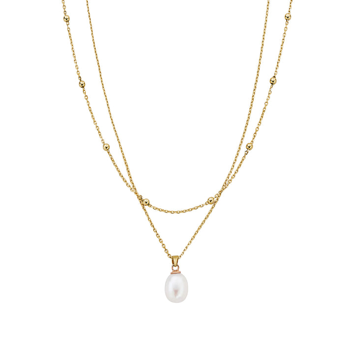 Clogau Nature's Wonder 9ct Solid Gold Beachcomber Layered Necklace with Pearl - Michael Jones Jeweller