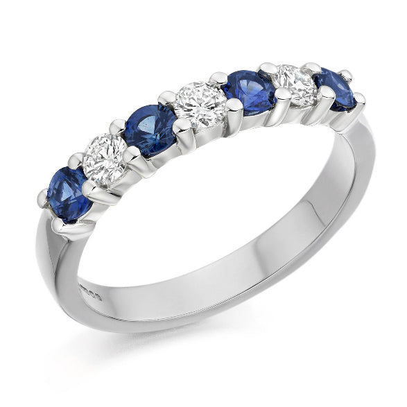 Sapphire and Diamond 18ct White Gold Ring