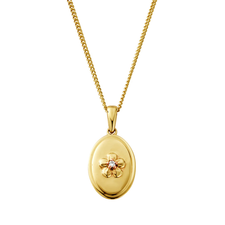 Clogau Forget Me Not Gold and Diamond Pendant