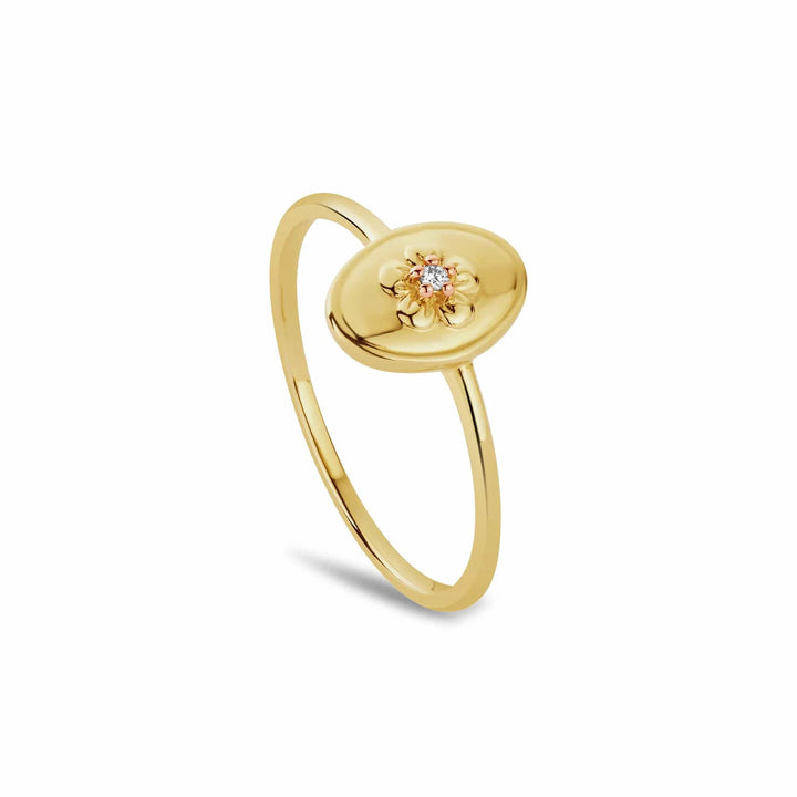 Clogau Nature's Wonder 9ct Solid Gold Forget-Me-Not Ring with Diamond