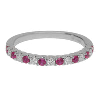 Ruby and Diamond 18ct White Gold Half Eternity Ring