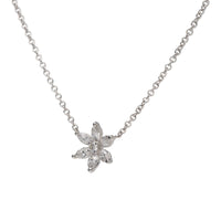 Diamond 18ct White Gold Flower Necklace