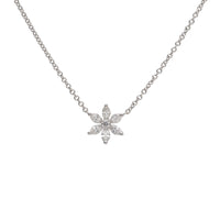 Diamond 18ct White Gold Flower Necklace