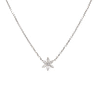 Diamond 18ct White Gold Flower Necklace