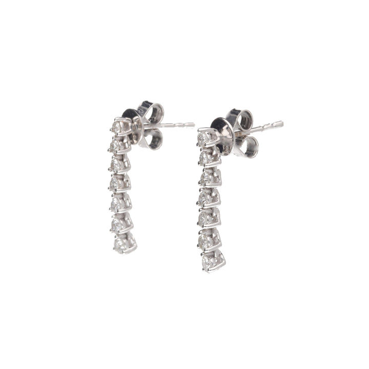 Graduated Diamond 0.75ct 18ct White Gold Drop Earrings