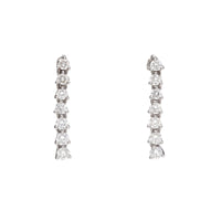 Graduated Diamond 0.75ct 18ct White Gold Drop Earrings