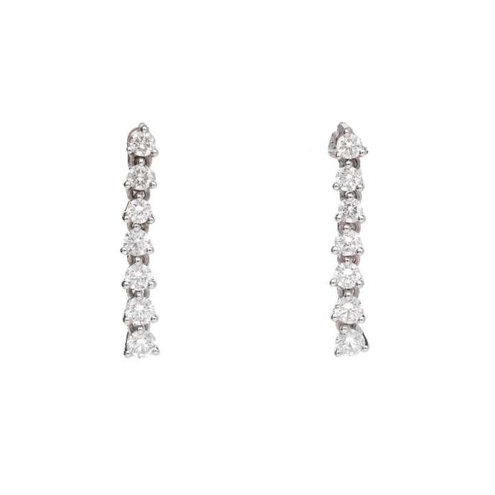 Graduated Diamond 0.75ct 18ct White Gold Drop Earrings