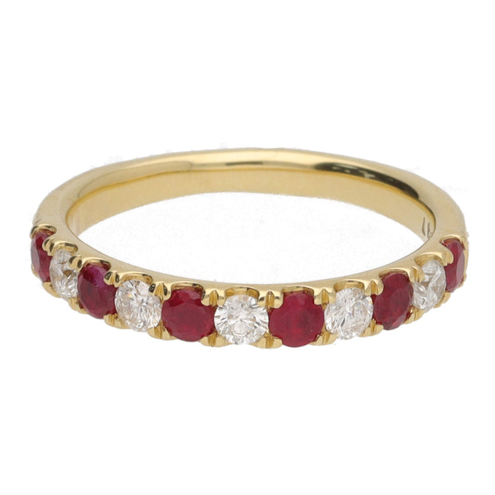 Ruby and Diamond 18ct Yellow GOld Half Eternity Ring