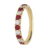 Ruby and Diamond 18ct Yellow GOld Half Eternity Ring