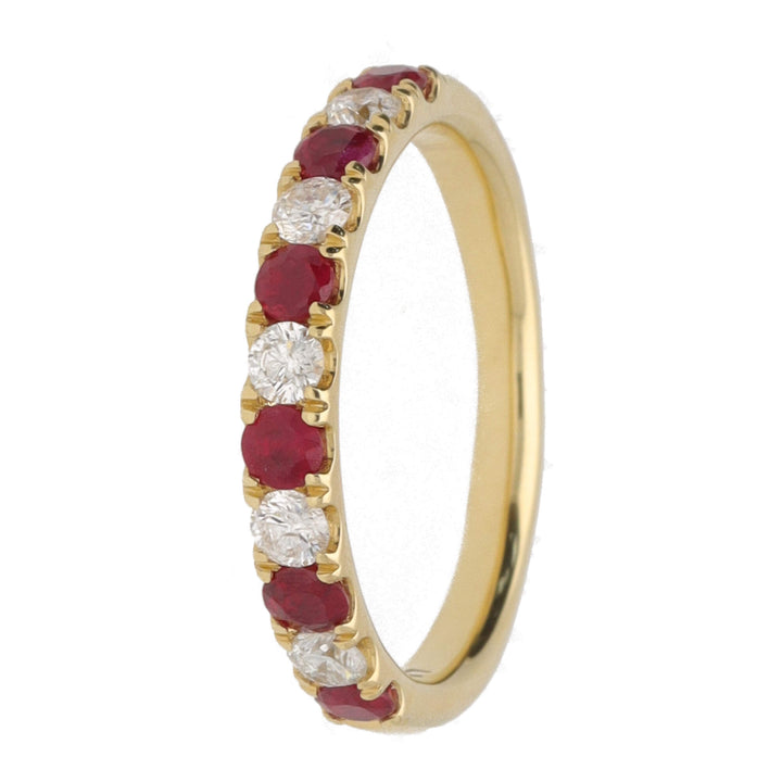 Ruby and Diamond 18ct Yellow GOld Half Eternity Ring